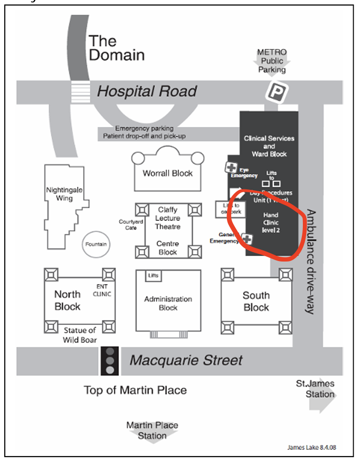 Sydney Eye Hospital Hand Clinic map